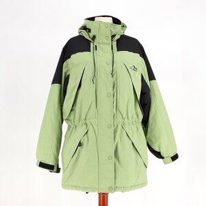 L.L.BEAN OUTDOORS Women's Parka Insulated Hooded Long Jacket Green Black Size L